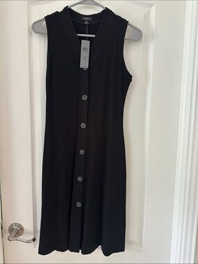 Ann Taylor black stretch tank dress M petite